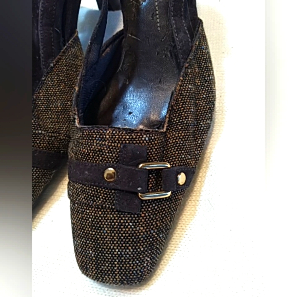 🛍️ BUNDLE ONLY 🛍️LIFE STRIDE LADIES BROWN TWEED HEELS - Picture 4 of 9